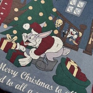 Looney Tunes Bugs Bunny Christmas Tapestry Throw Blanket Merry Christmas 48"x54"